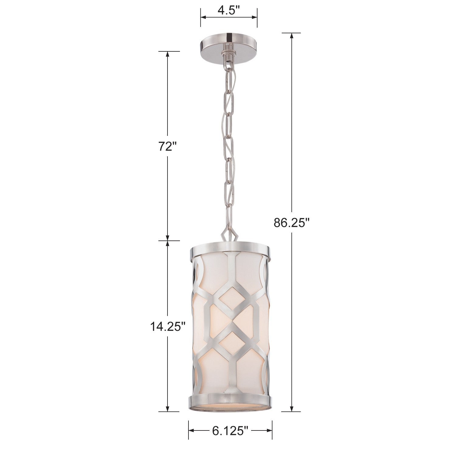 Crystorama - 2260-PN - One Light Pendant - Jennings - Polished Nickel