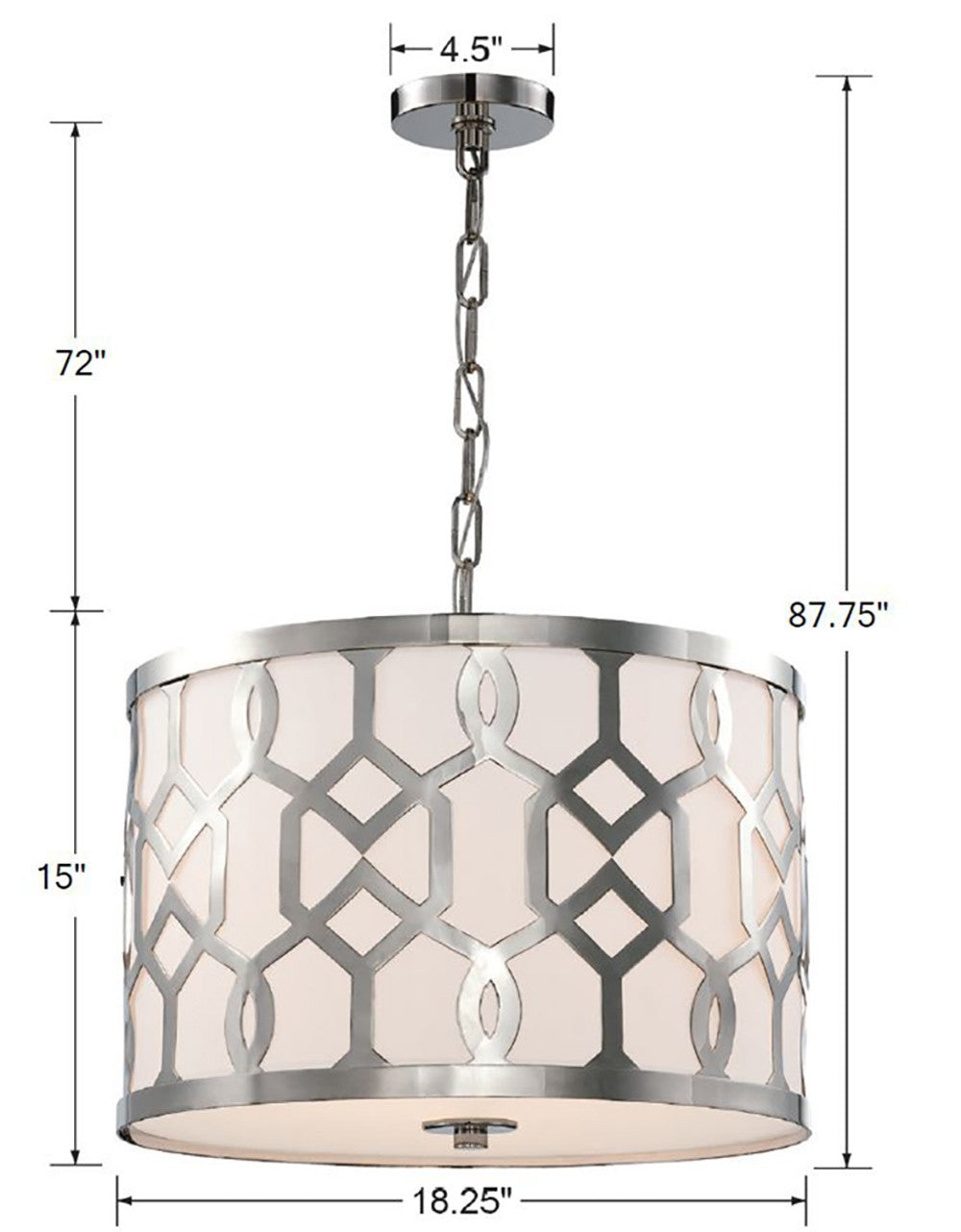 Crystorama - 2265-PN - Three Light Chandelier - Jennings - Polished Nickel