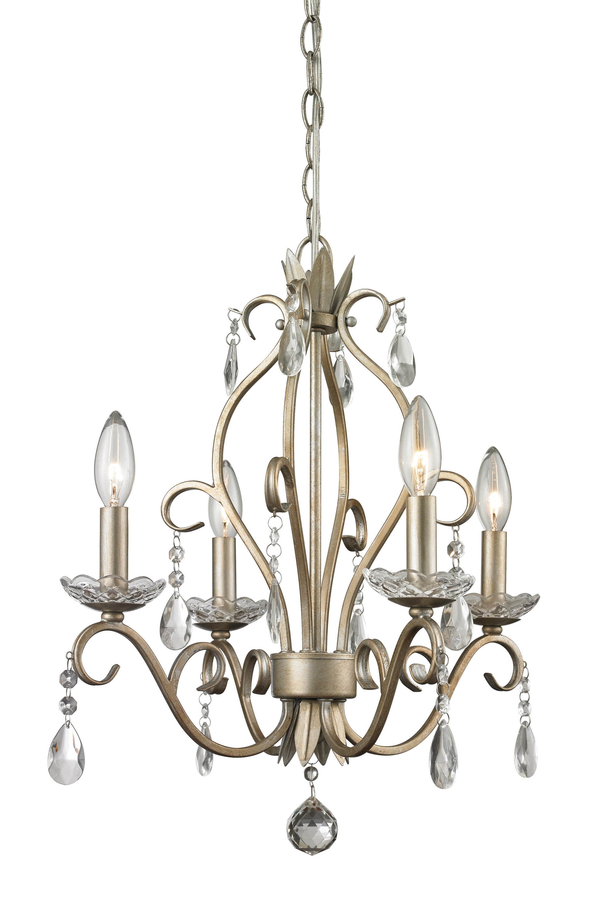 Z-Lite - 424AS - Four Light Chandelier - Princess Chandeliers - Antique Silver