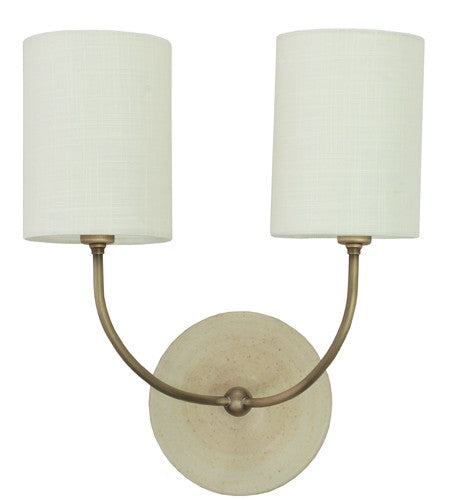 House of Troy - GS775-2-ABOT - Two Light Wall Lamp - Scatchard - Oatmeal and Antique Brass