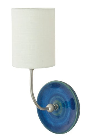 House of Troy - GS775-SNBG - One Light Wall Sconce - Scatchard - Blue Gloss and Satin Nickel