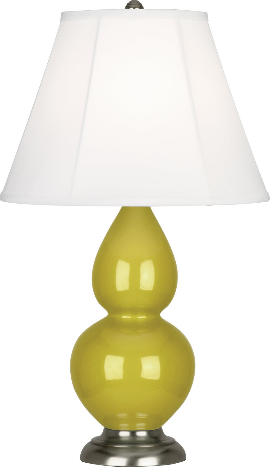 Robert Abbey - CI12 - One Light Accent Lamp - Small Double Gourd - Citron Glazed Ceramic w/Antique Silver