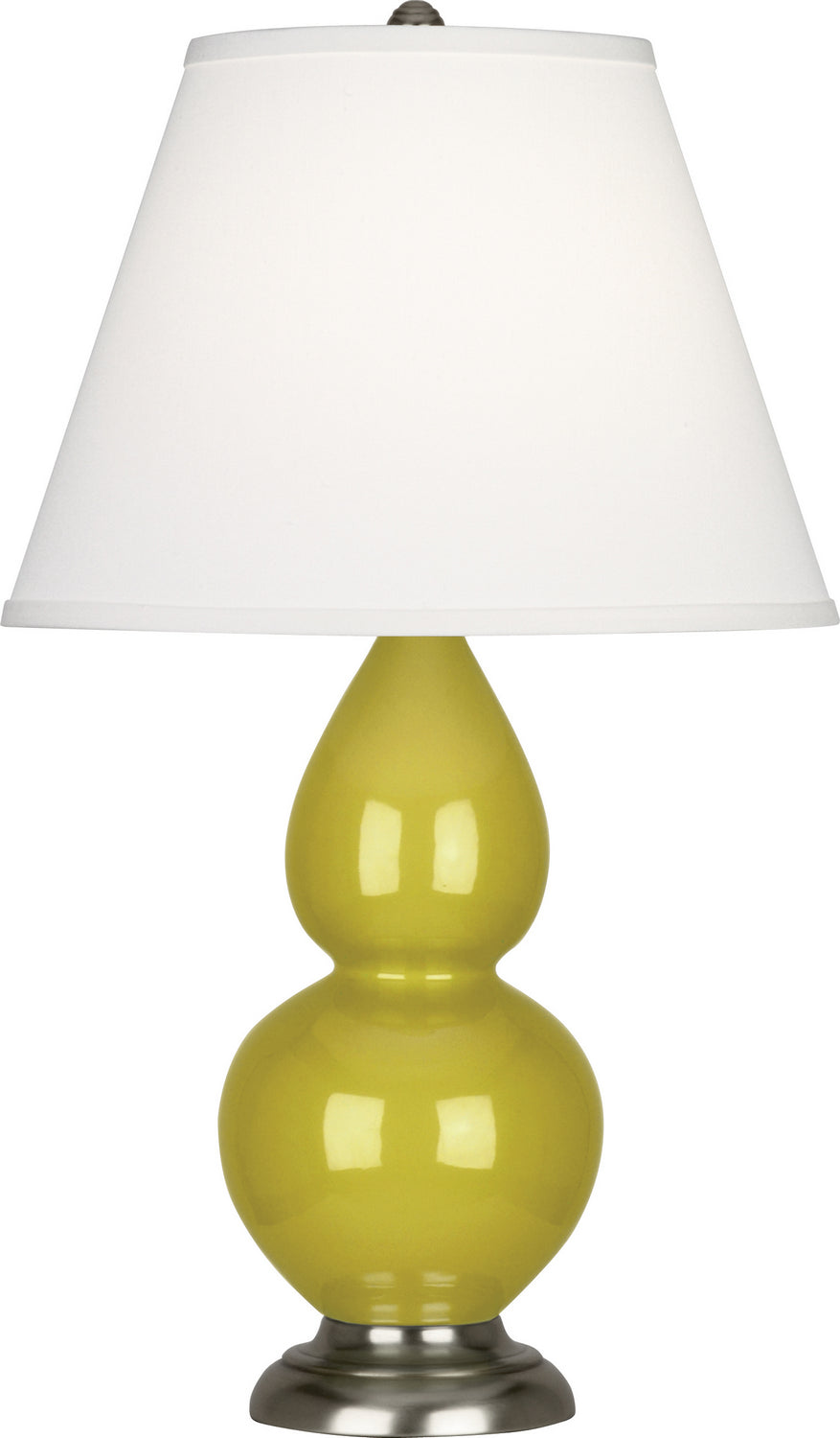 Robert Abbey - CI12X - One Light Accent Lamp - Small Double Gourd - Citron Glazed Ceramic w/Antique Silvered