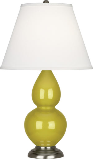 Robert Abbey - CI12X - One Light Accent Lamp - Small Double Gourd - Citron Glazed Ceramic w/Antique Silvered