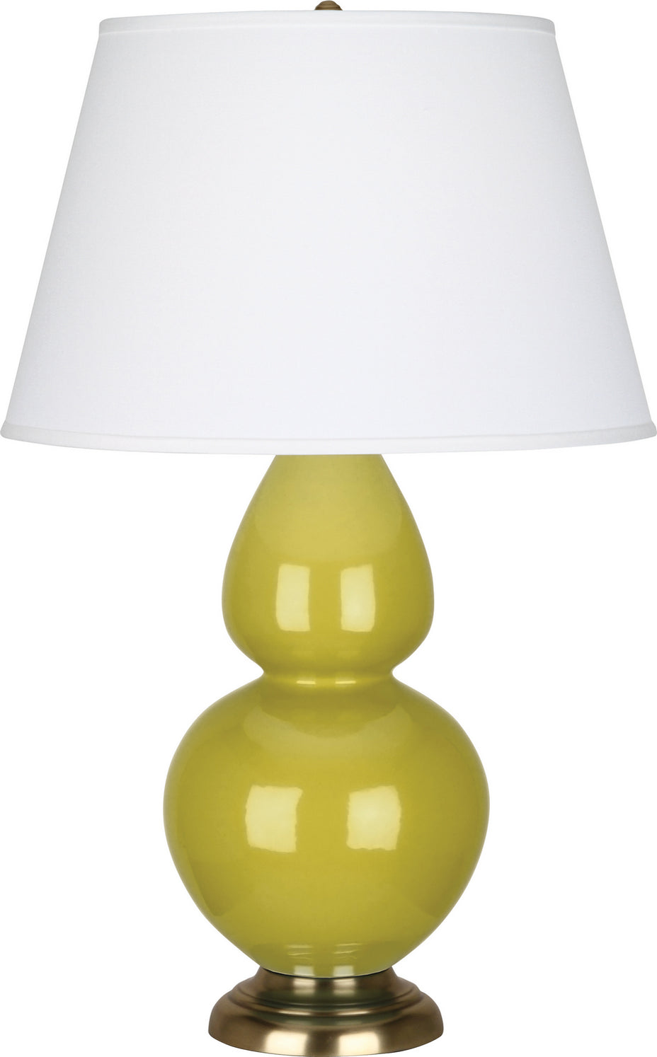 Robert Abbey - CI20X - One Light Table Lamp - Double Gourd - Citron Glazed Ceramic w/Antique Natural Brass