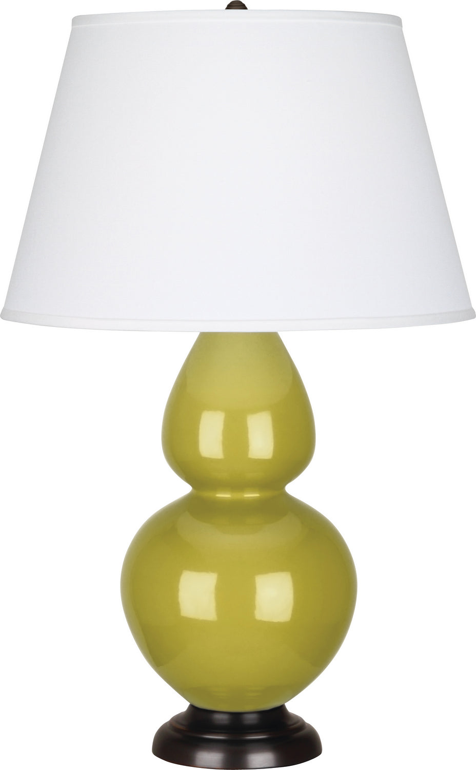 Robert Abbey - CI21X - One Light Table Lamp - Double Gourd - Citron Glazed Ceramic w/Deep Patina Bronze