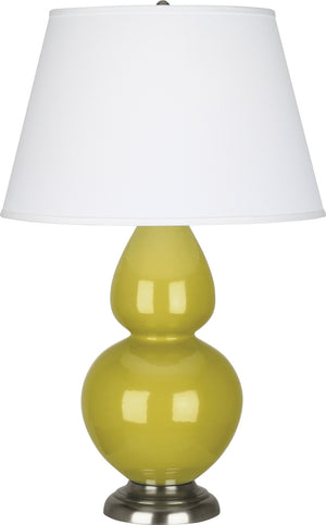 Robert Abbey - CI22X - One Light Table Lamp - Double Gourd - Citron Glazed Ceramic w/Antique Silver