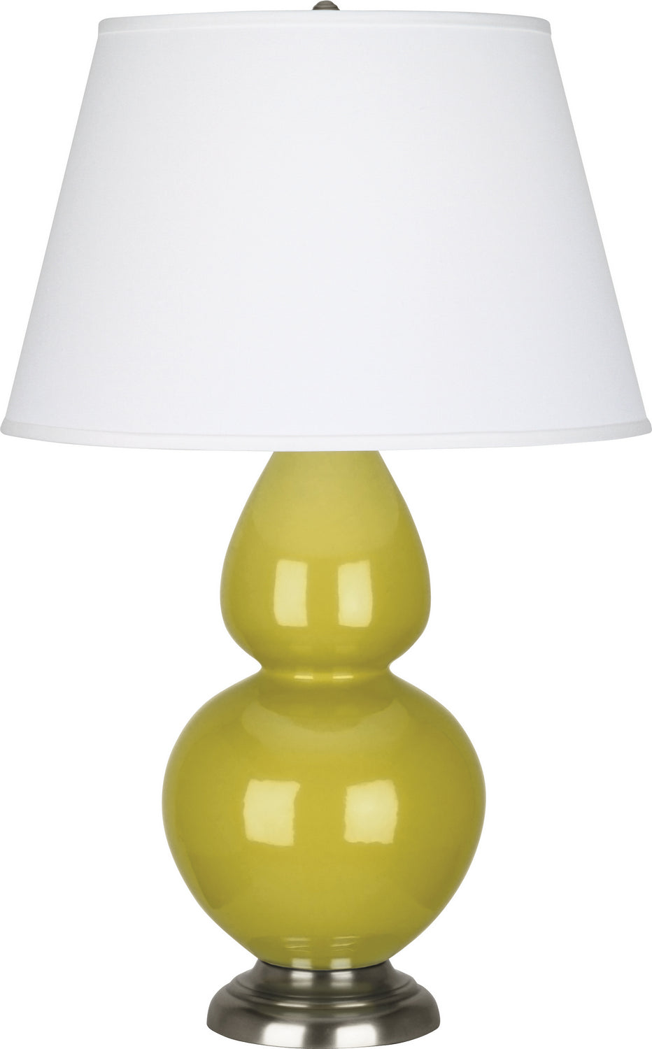 Robert Abbey - CI22X - One Light Table Lamp - Double Gourd - Citron Glazed Ceramic w/Antique Silver