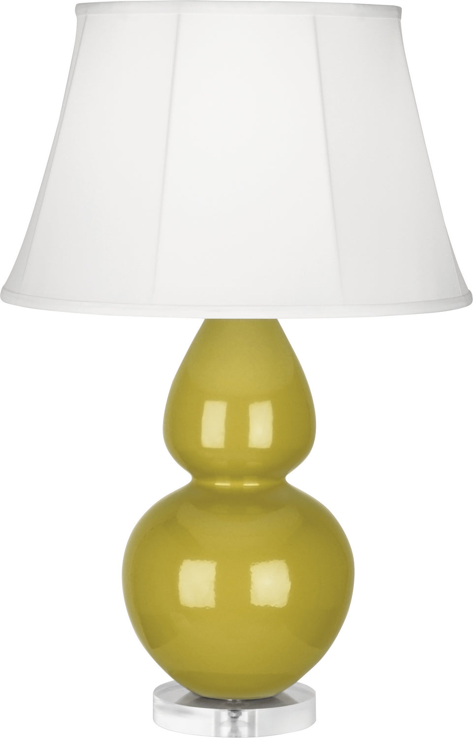 Robert Abbey - CI23 - One Light Table Lamp - Double Gourd - Citron Glazed Ceramic w/Lucite Base