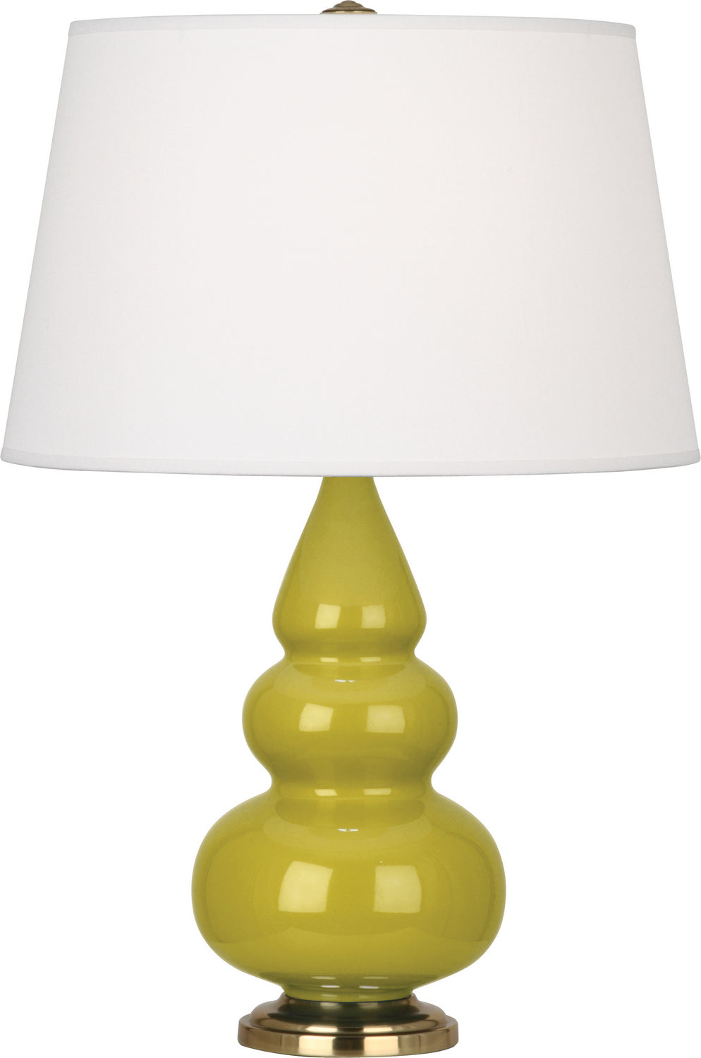 Robert Abbey - CI30X - One Light Accent Lamp - Small Triple Gourd - Citron Glazed Ceramic w/Antique Brass