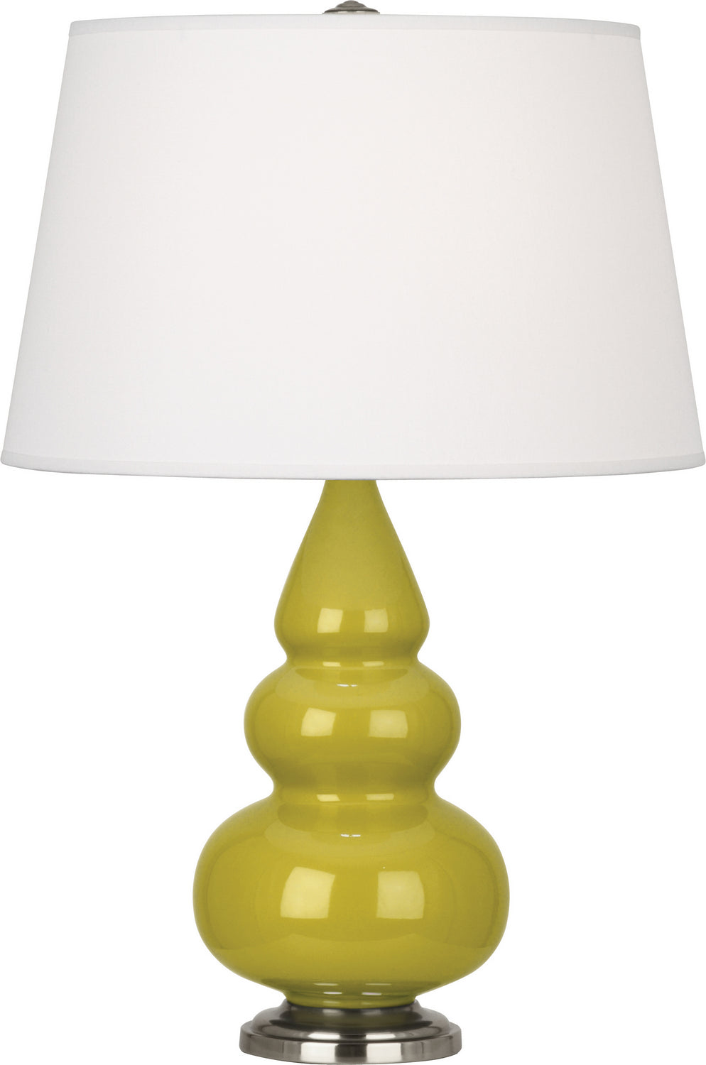 Robert Abbey - CI32X - One Light Accent Lamp - Small Triple Gourd - Citron Glazed Ceramic w/Antique Silver