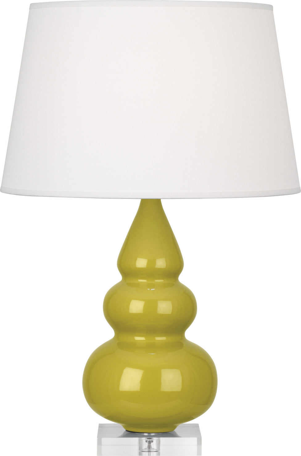 Robert Abbey - CI33X - One Light Accent Lamp - Small Triple Gourd - Citron Glazed Ceramic w/Lucite
