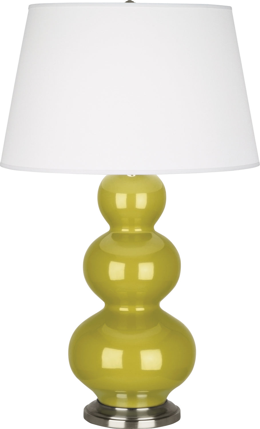 Robert Abbey - CI42X - One Light Table Lamp - Triple Gourd - Citron Glazed Ceramic w/Antique Silver