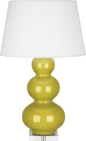 Robert Abbey - CI43X - One Light Table Lamp - Triple Gourd - Citron Glazed Ceramic w/Lucite Base