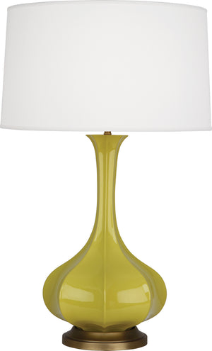 Robert Abbey - CI994 - One Light Table Lamp - Pike - Citron Glazed Ceramic w/Aged Brass