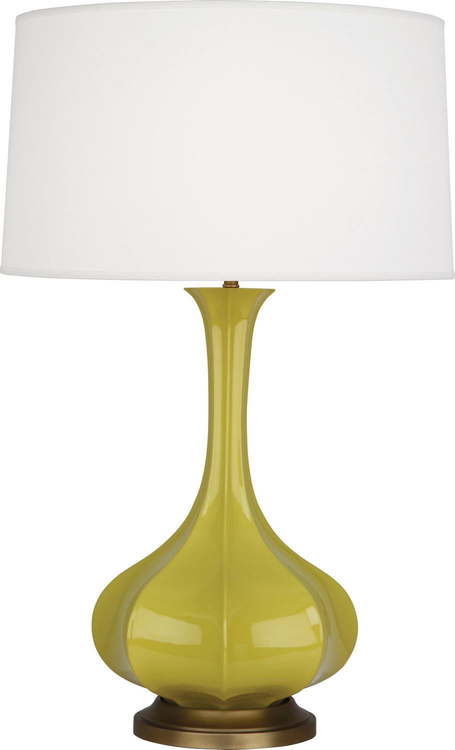 Robert Abbey - CI994 - One Light Table Lamp - Pike - Citron Glazed Ceramic w/Aged Brass