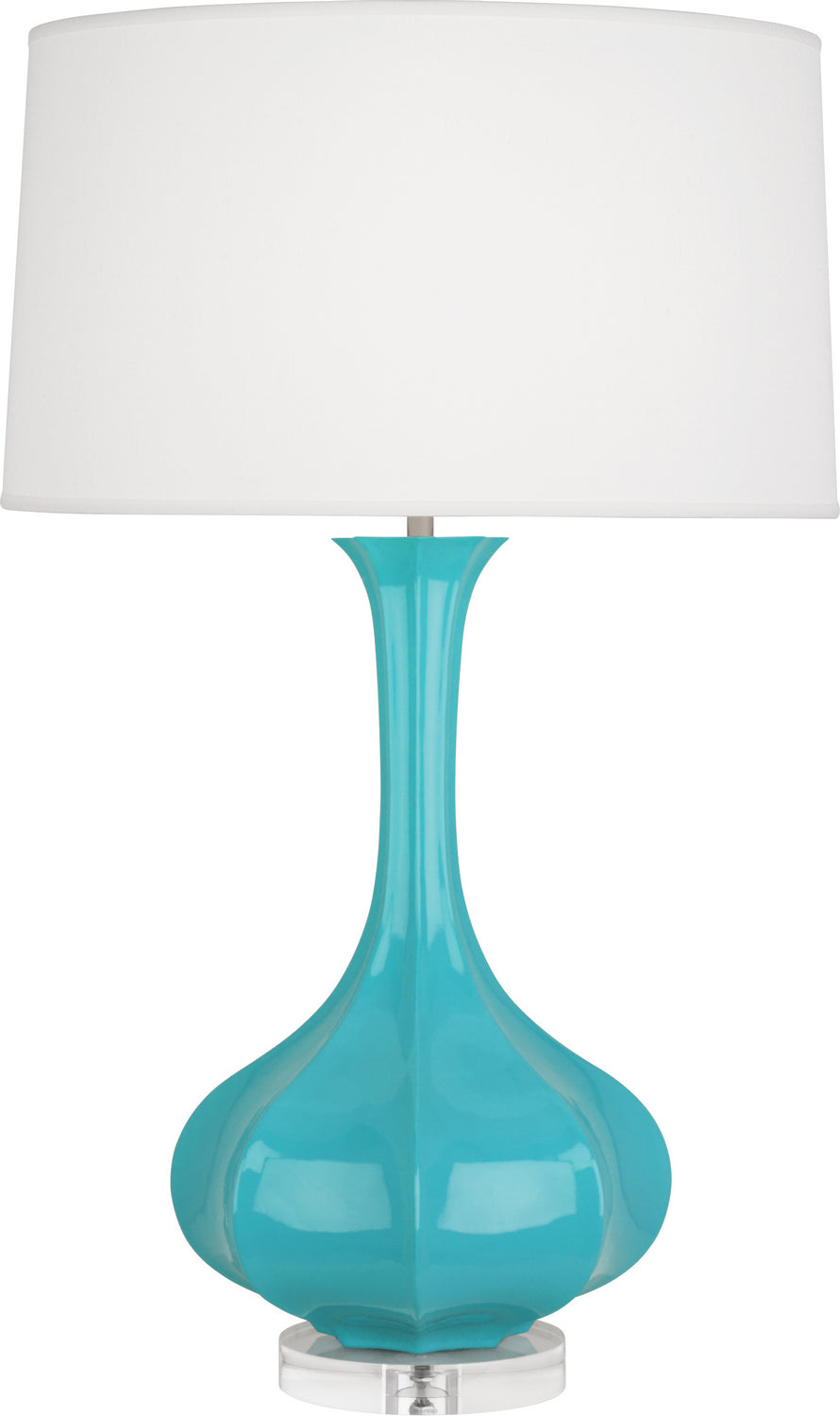 Robert Abbey - EB996 - One Light Table Lamp - Pike - Egg Blue Glazed Ceramic w/Lucite