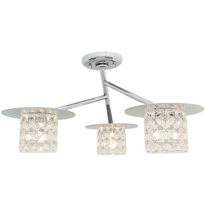 Access - 23924-CH/CCL - Three Light Semi-Flush Mount - Prizm - Chrome