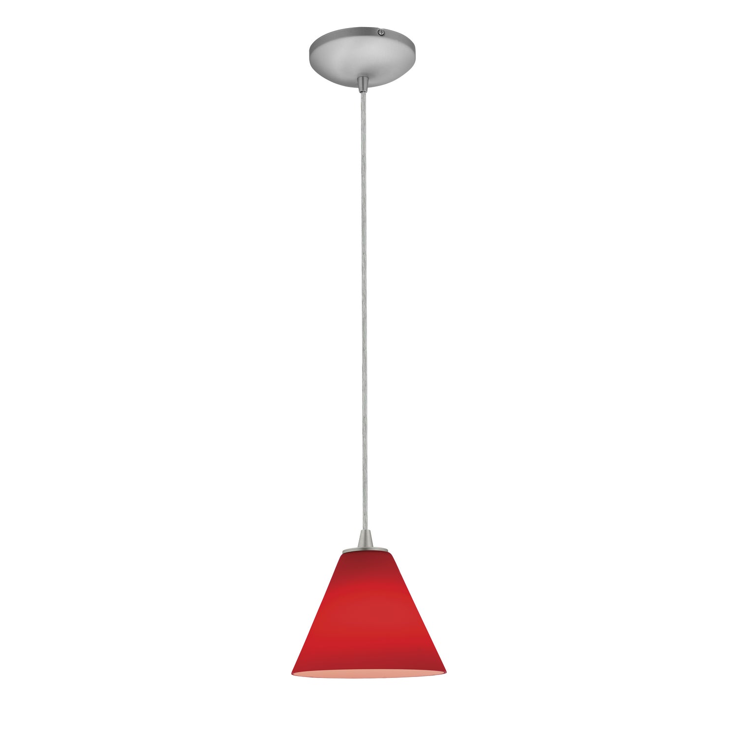 Access - 28004-1C-BS/RED - One Light Pendant - Martini - Brushed Steel