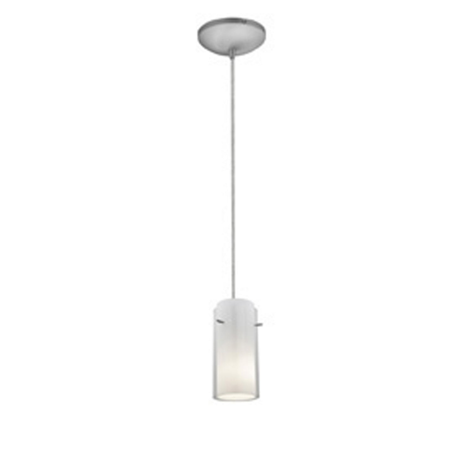 Access - 28033-1C-BS/CLOP - One Light Pendant - Glass'n Glass Cylinder - Brushed Steel