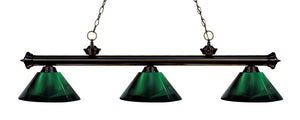 Z-Lite - 200-3BRZ-ARG - Three Light Billiard - Riviera - Bronze