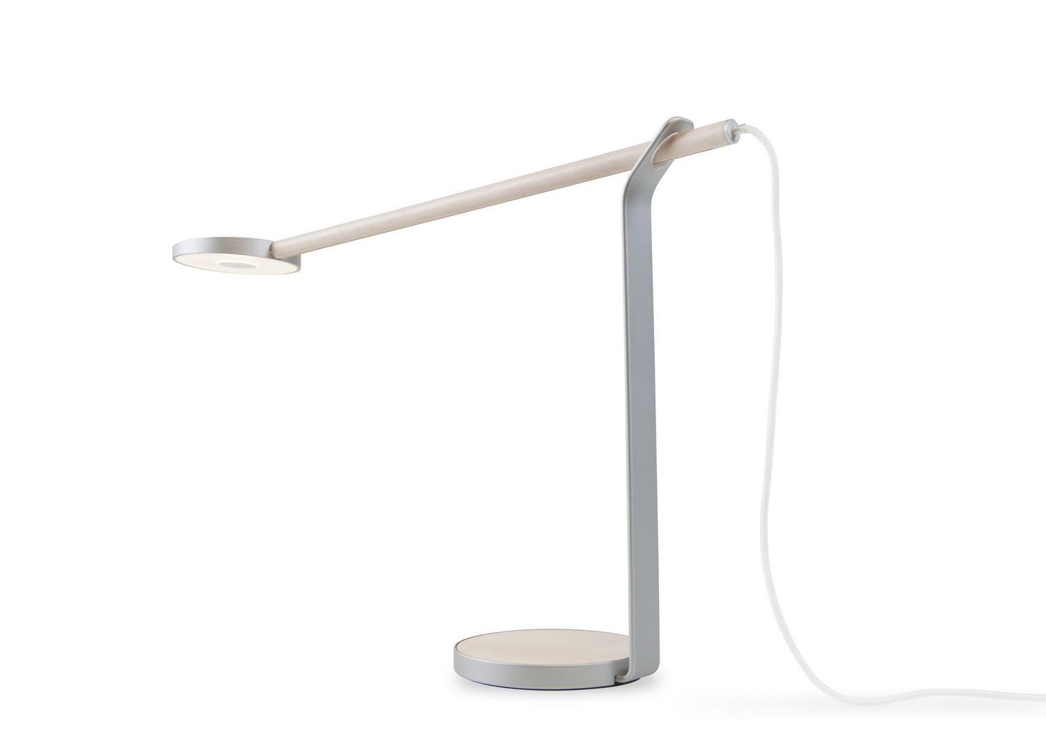 Koncept - GR1-W-MPW-SIL-DSK - LED Desk Lamp - Gravy - Maple/Silver