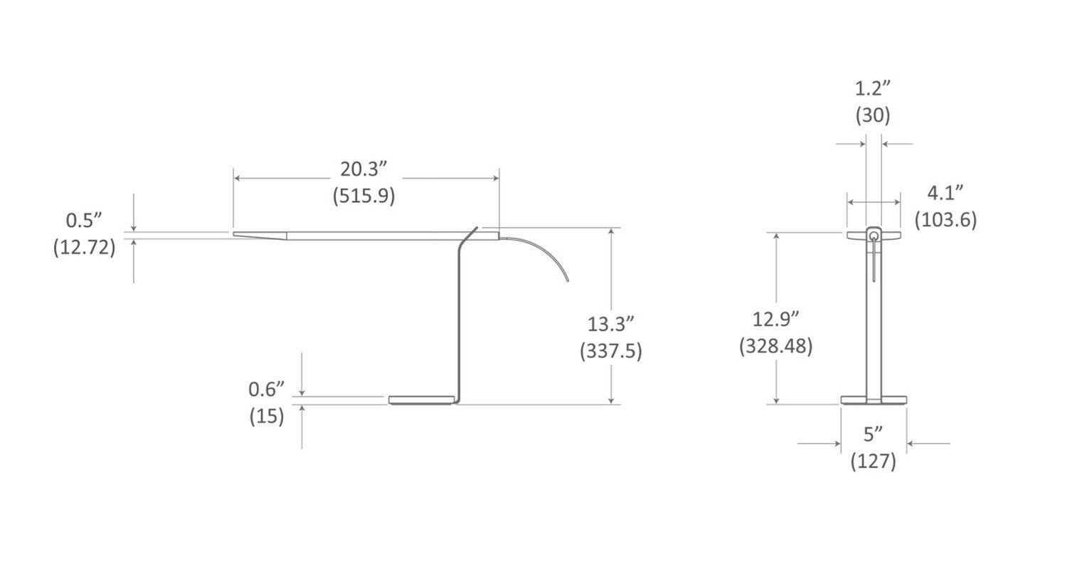 Koncept - GR1-W-WNR-MWT-DSK - LED Desk Lamp - Gravy - Walnut/Matte White