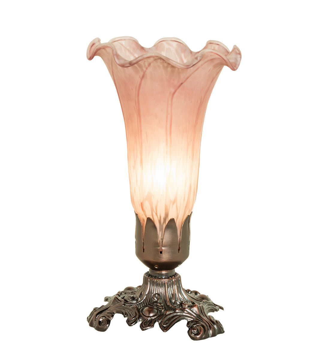 Meyda Tiffany - 11241 - One Light Accent Lamp - Pink Pond Lily - Mahogany Bronze