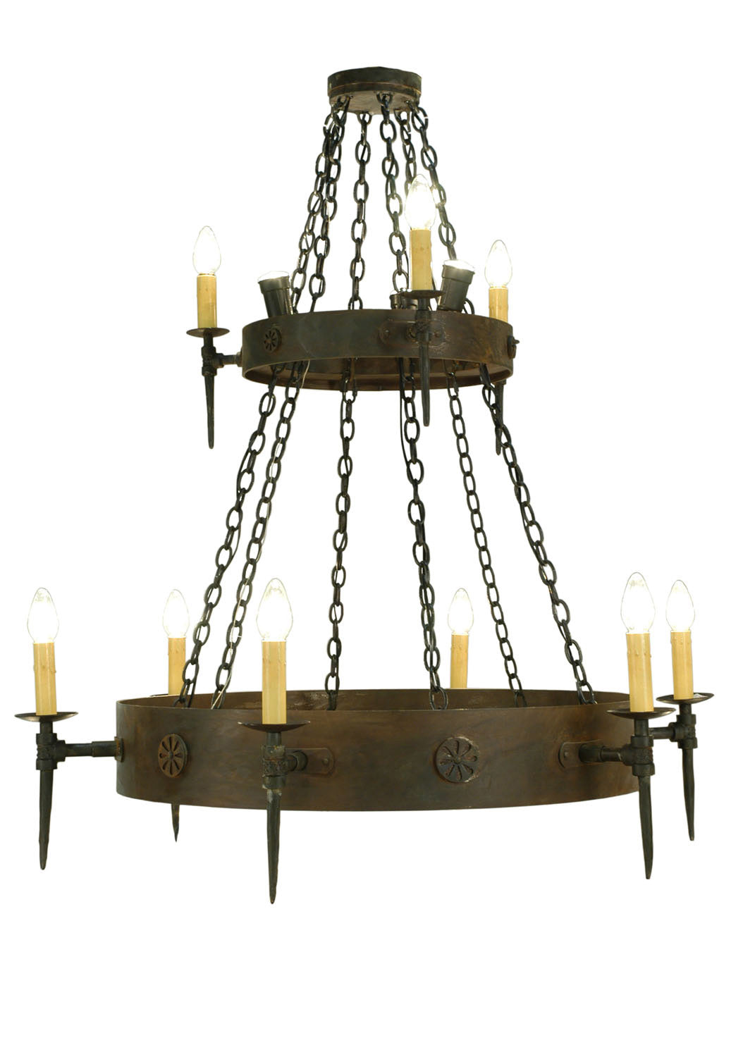 Meyda Tiffany - 112813 - 12 Light Chandelier - Warwick - Hand Waxed Metal