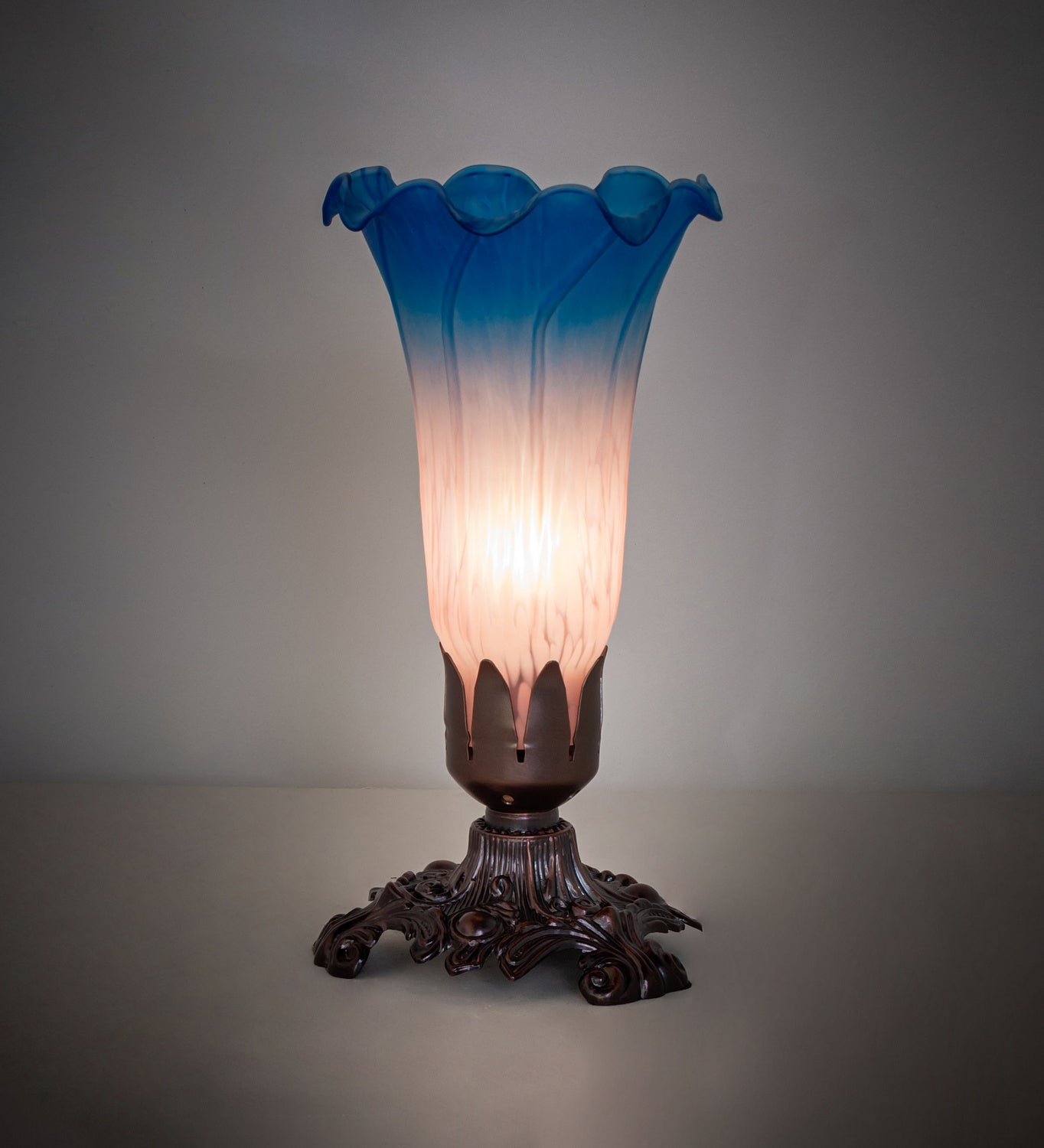 Meyda Tiffany - 11311 - One Light Accent Lamp - Pink/Blue - Mahogany Bronze