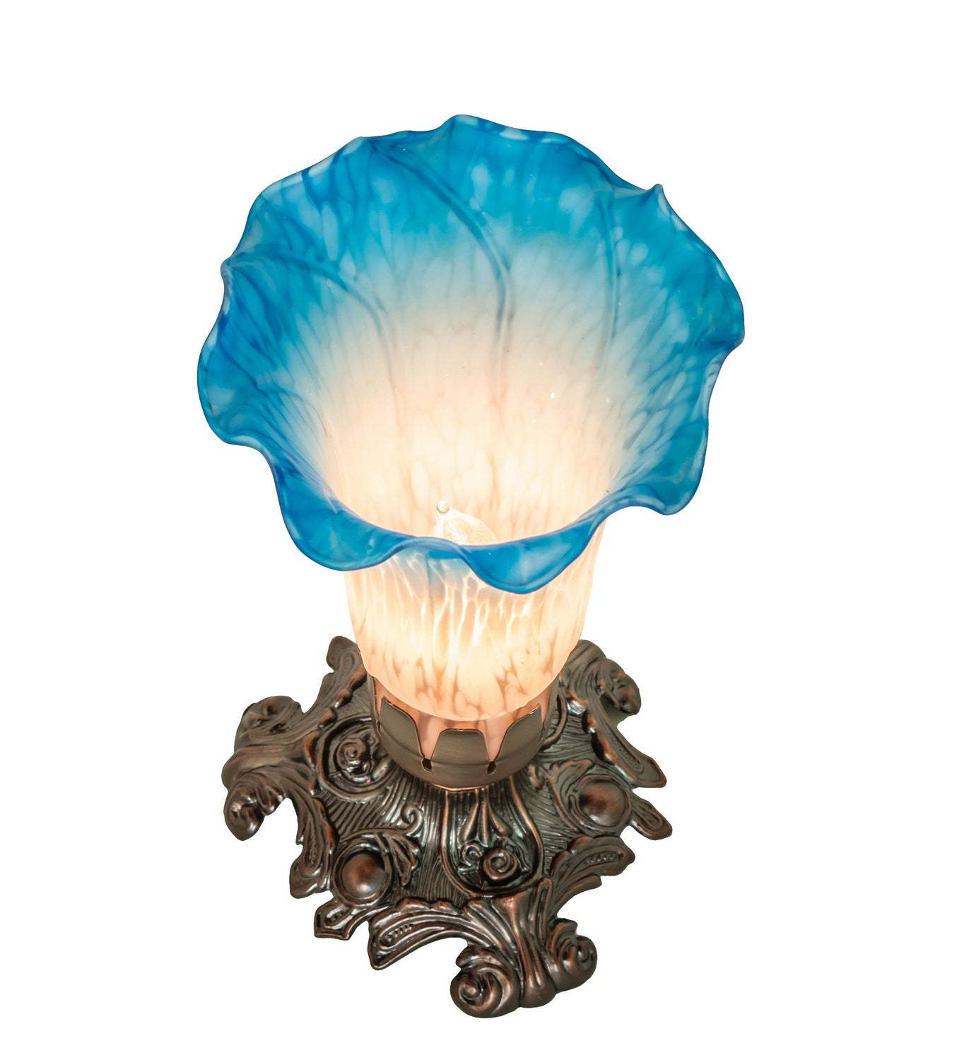 Meyda Tiffany - 11311 - One Light Accent Lamp - Pink/Blue - Mahogany Bronze