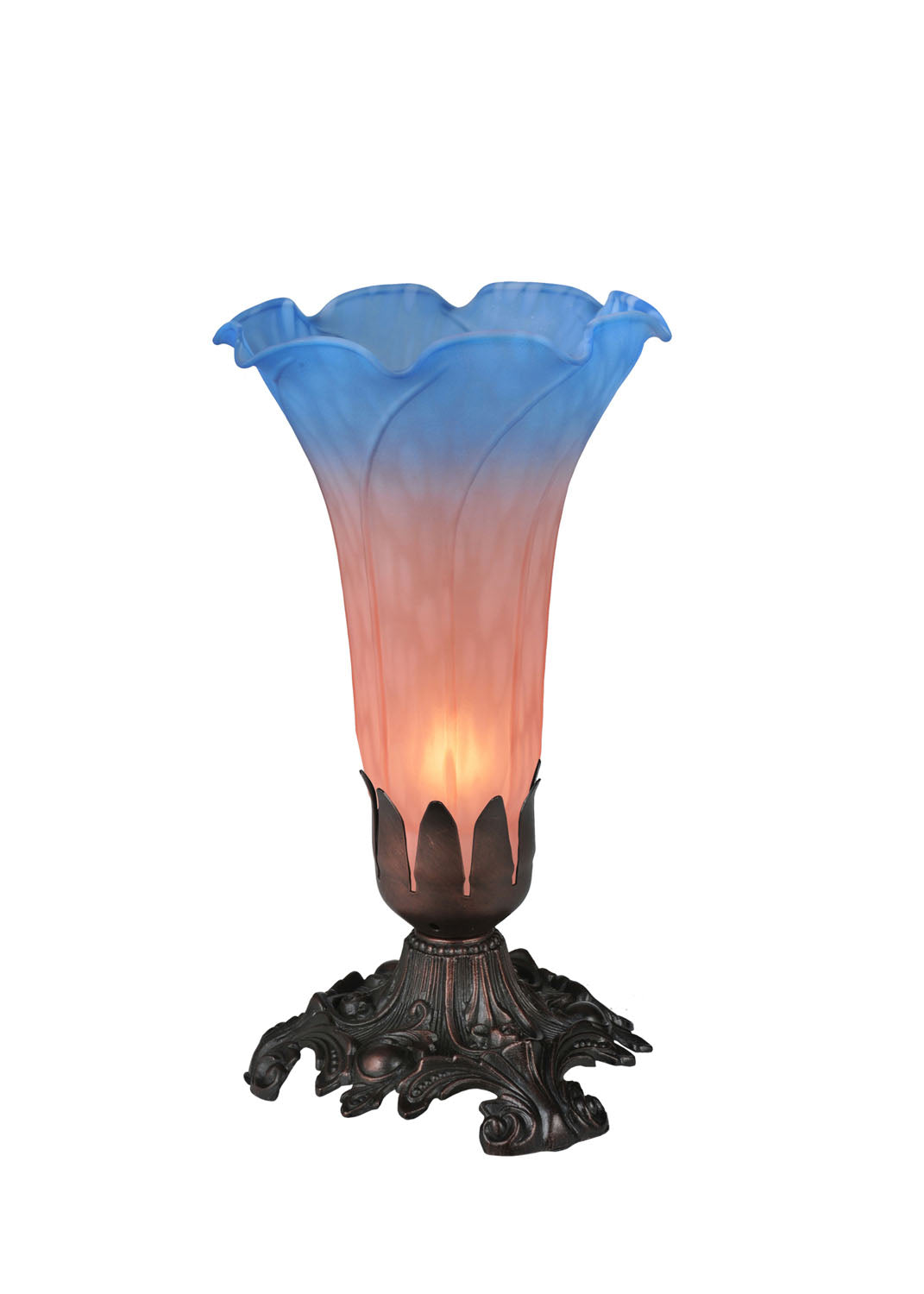 Meyda Tiffany - 11311 - One Light Accent Lamp - Pink/Blue - Mahogany Bronze