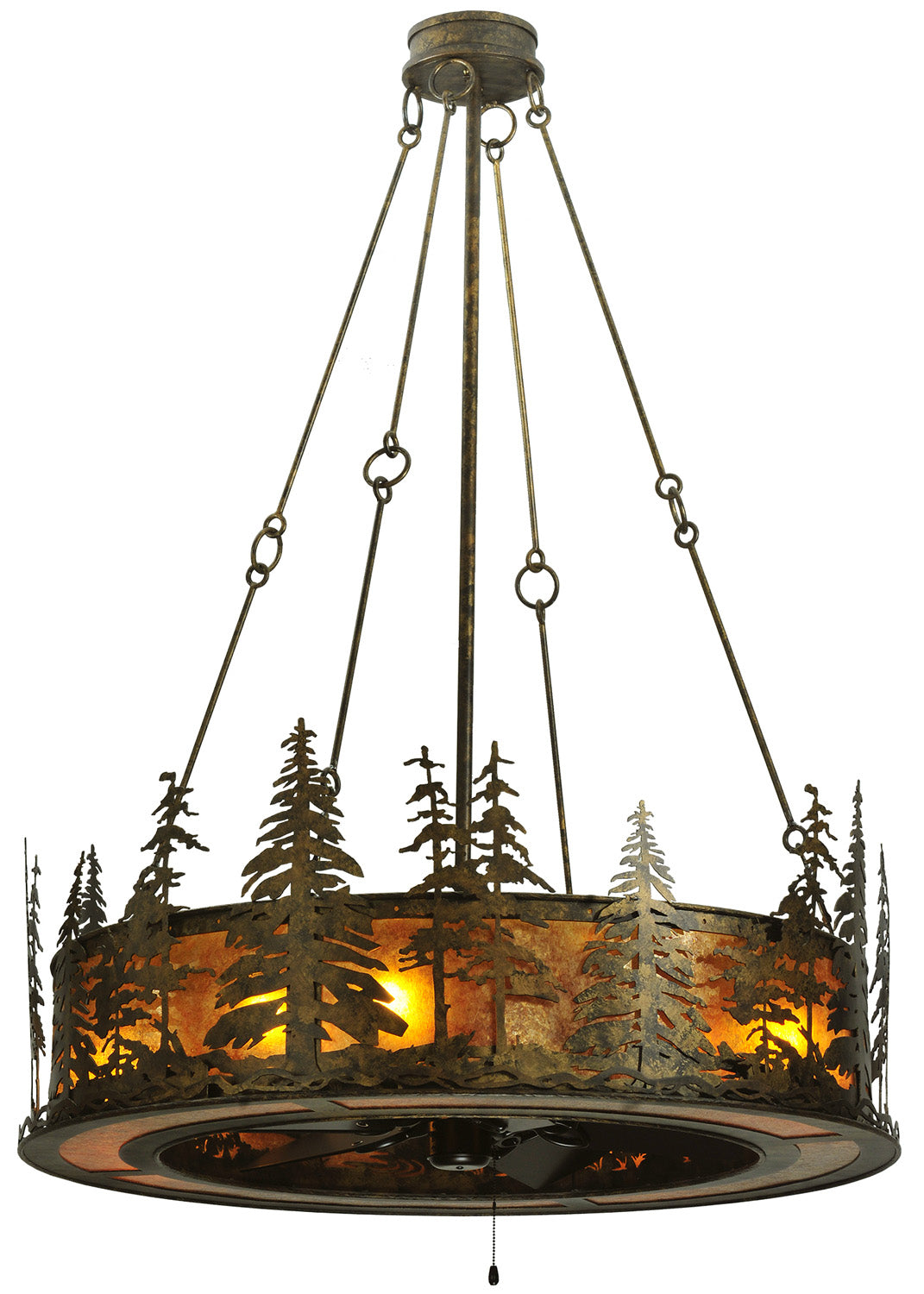 Meyda Tiffany - 115859 - Eight Light Chandelier - Tall Pines - Black Metal