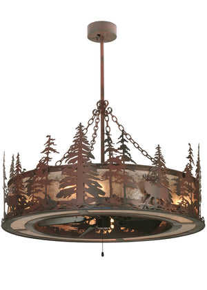 Meyda Tiffany - 115914 - 11 Light Chandel-Air - Elk At Dusk - Rust,Custom,Hand Wrought Iron