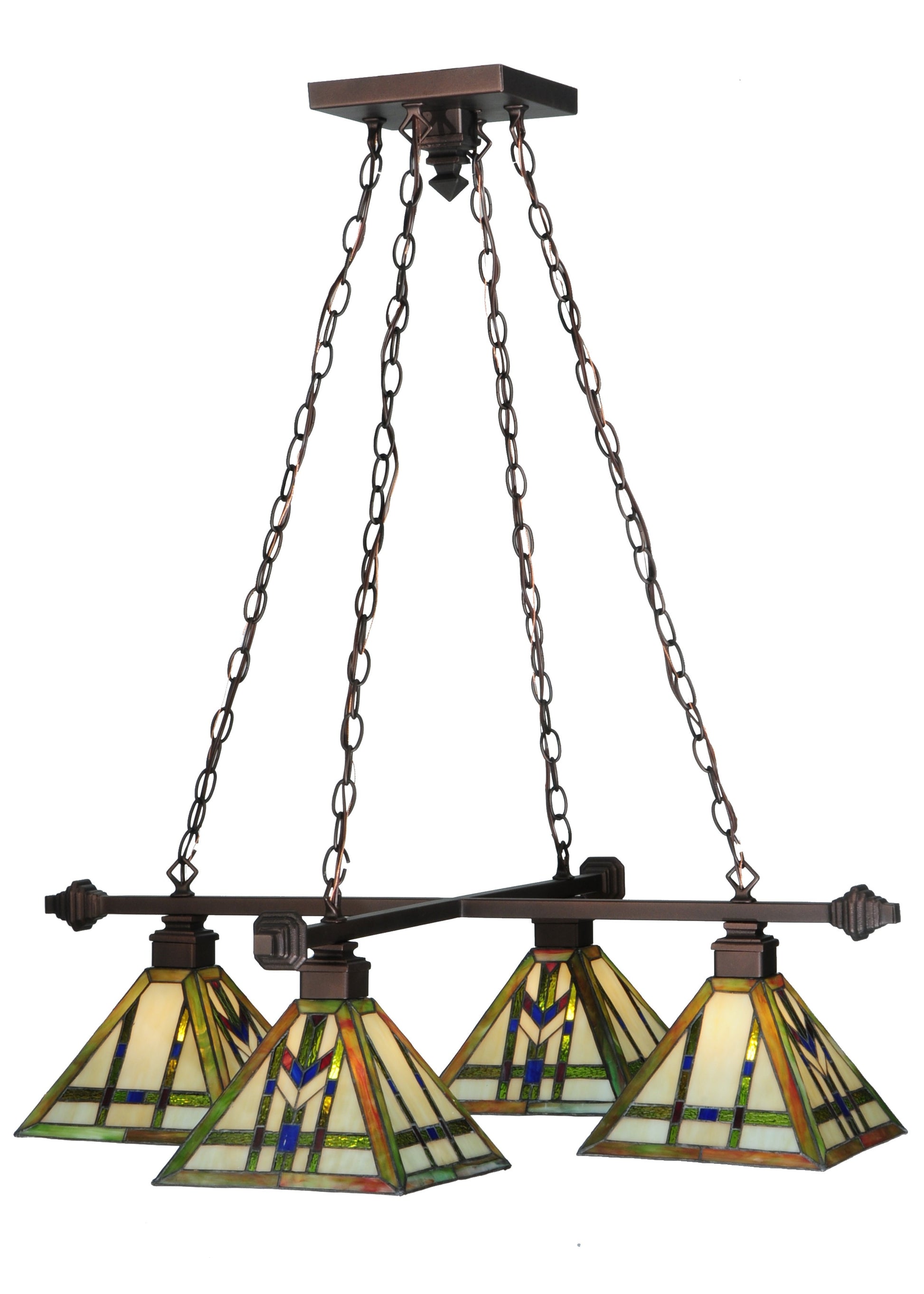 Meyda Tiffany - 122603 - Four Light Chandelier - Prairie Wheat - Mahogany Bronze