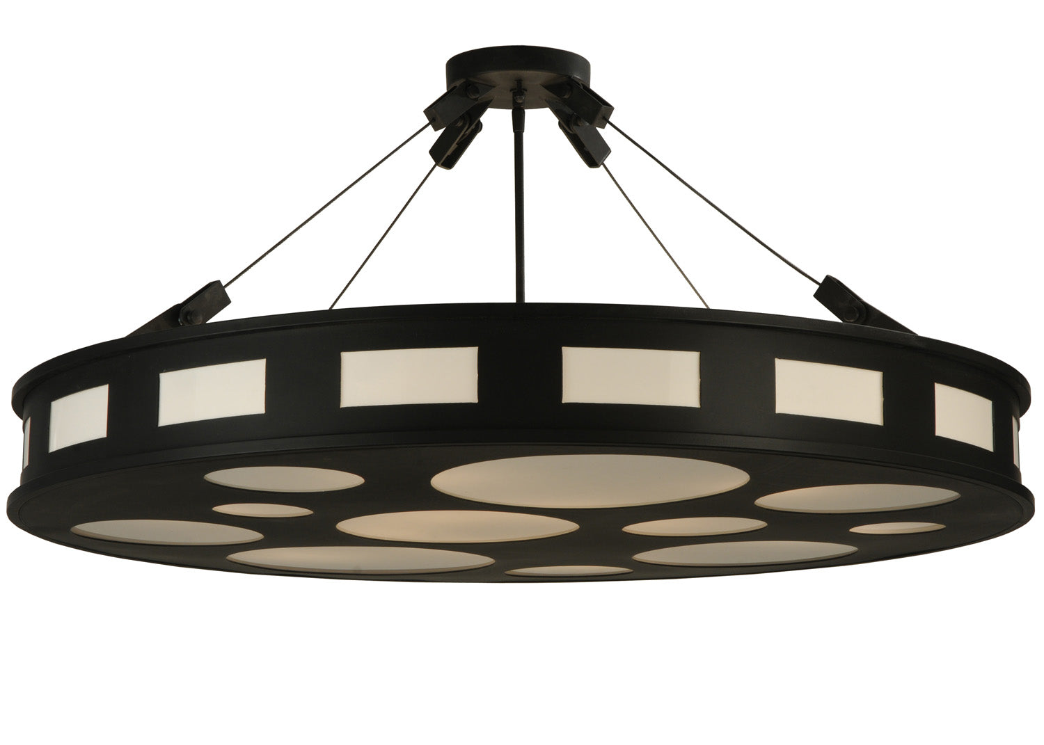 Meyda Tiffany - 122670 - 12 Light Semi-Flushmount - Geo - Blackwash