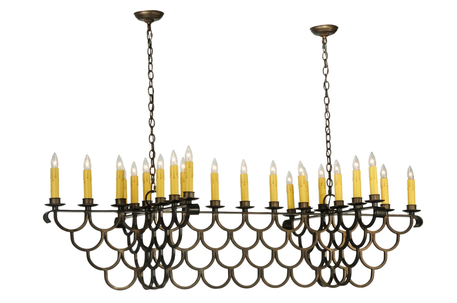 Meyda Tiffany - 116731 - 23 Light Oblong Chandelier - Picadilly - Antique Copper/Black Stipple