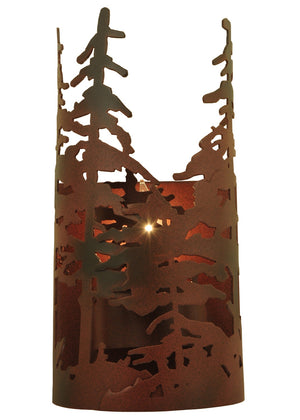 Meyda Tiffany - 117371 - One Light Wall Sconce - Tall Pines - Rust/Wrought Iron