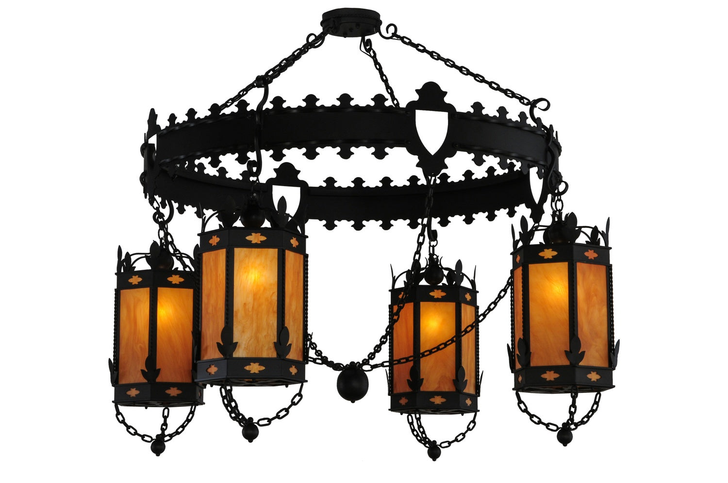 Meyda Tiffany - 117419 - Four Light Chandelier - Valhalla - Blackwash