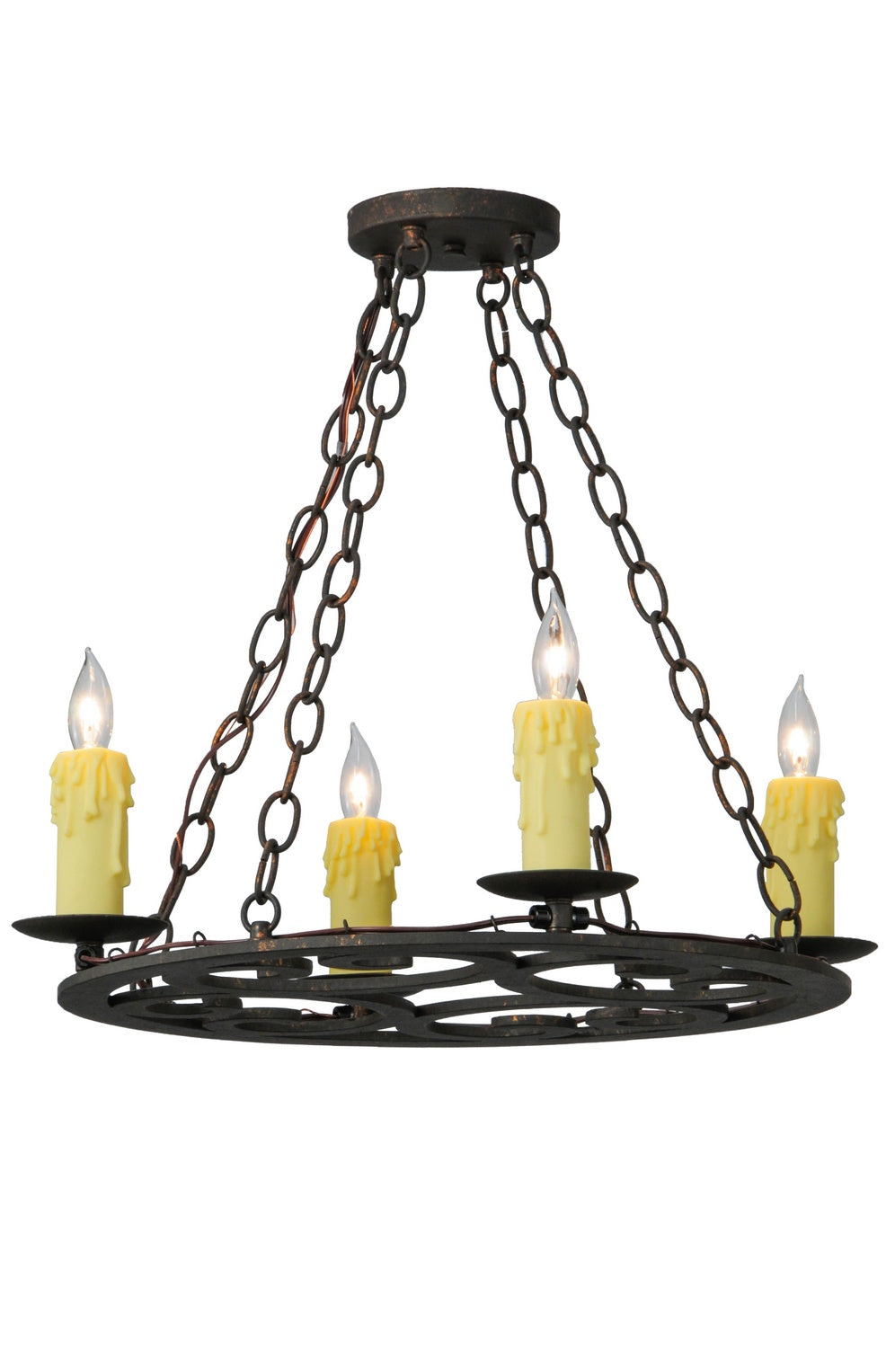 Meyda Tiffany - 118125 - Four Light Chandelier - Ashley - Black Metal,Custom