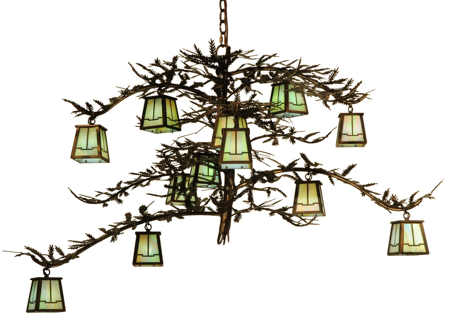 Meyda Tiffany - 118366 - 12 Light Chandelier - Pine Branch - Burinished Antique Copper