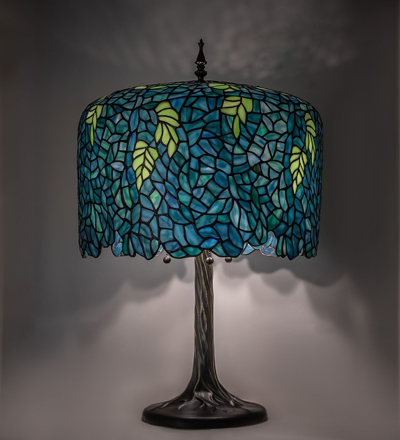 Meyda Tiffany - 118689 - Three Light Table Lamp - Tiffany Wisteria - Mahogany Bronze