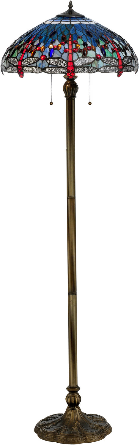 Meyda Tiffany - 118843 - Floor Lamp - Tiffany Hanginghead Dragonfly - Mahogany Bronze