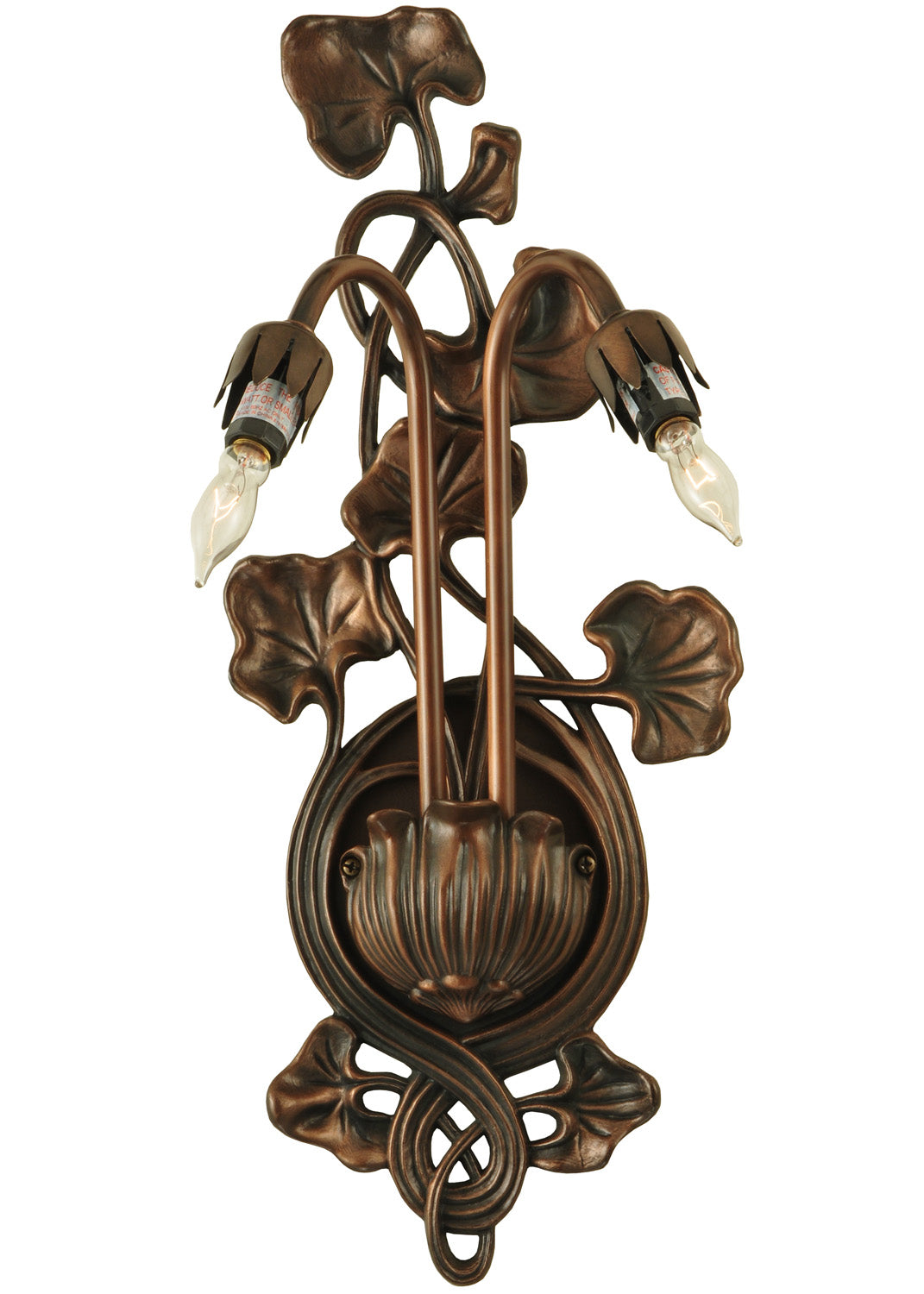 Meyda Tiffany - 12033 - Two Light Wall Sconce Hardware - Pond Lily - Mahogany Bronze