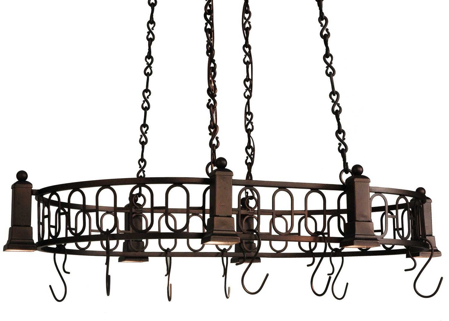 Meyda Tiffany - 121343 - Six Light Pot Rack - Revival - Mahogany Bronze