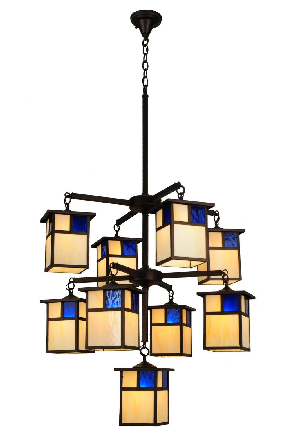 Meyda Tiffany - 123938 - Nine Light Chandelier - Hyde Park - Mahogany Bronze