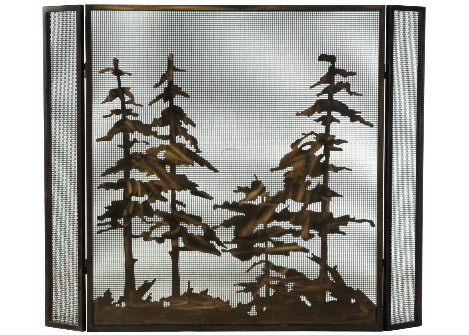 Meyda Tiffany - 124964 - Fireplace Screen - Tall Pines - Antique Copper Mesh