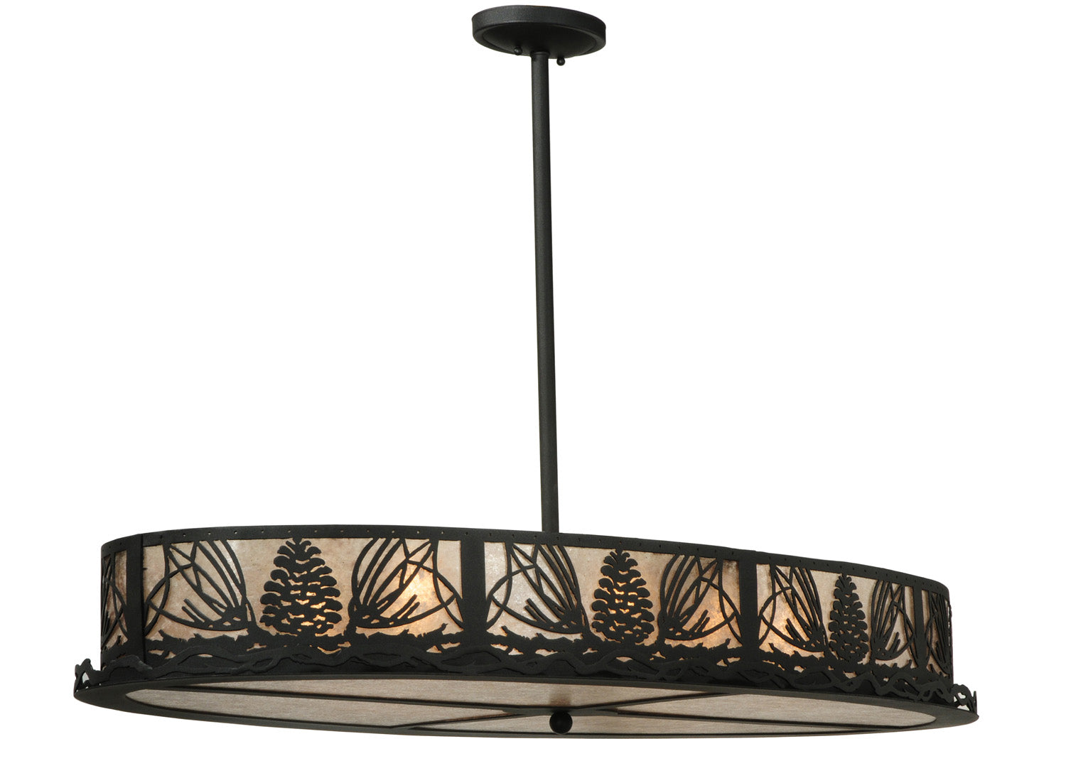 Meyda Tiffany - 125040 - Eight Light Pendant - Mountain Pine - Textured Black