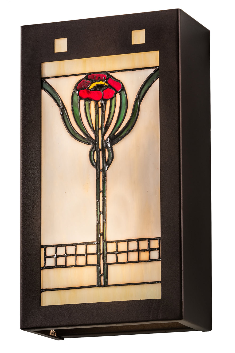 Meyda Tiffany - 126016 - Two Light Wall Sconce - Parker Poppy - Mahogany Bronze