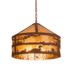 Meyda Tiffany - 126670 - Three Light Pendant - Loon - Rust